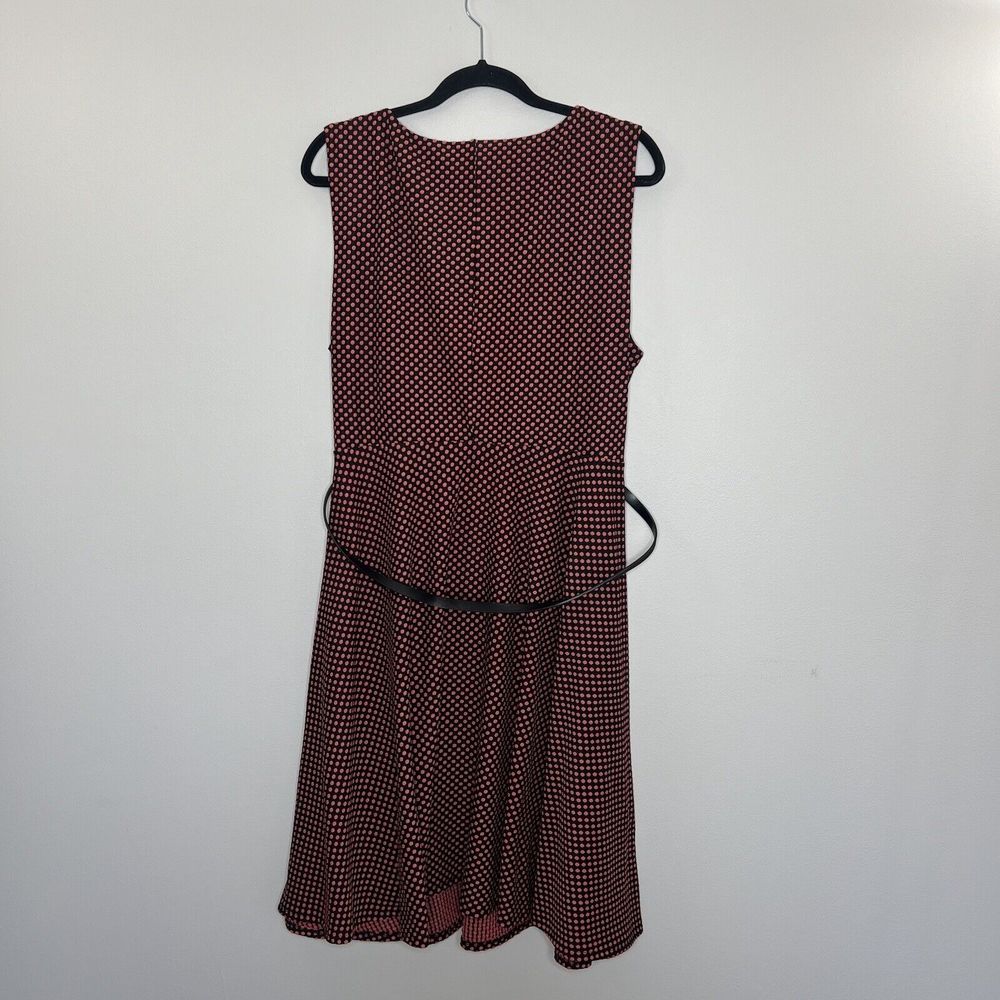Torrid Dress Women's 1/1X Black Coral Polka Dot Sleeveless Sweetheart Belt Midi - Picture 9 of 15